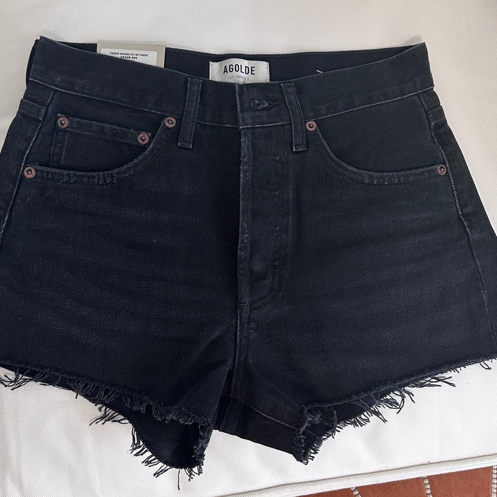 AGOLDE Parker denim fray short